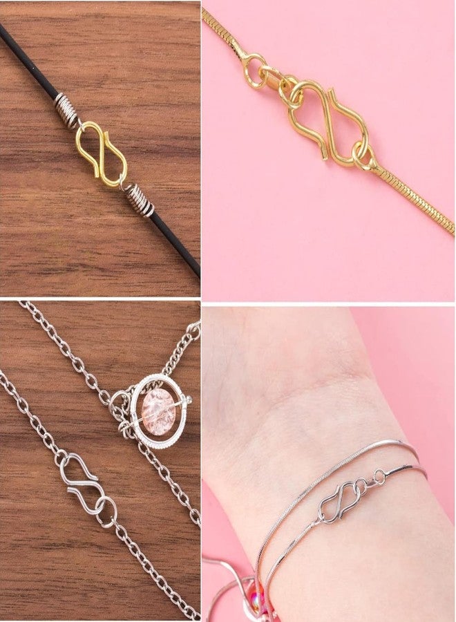ST logo Hanging Tree Women Girl Boy & Men Jewellary Making Extender for Chain Set Bracelet Pendant & Necklace Adjustable Extension 6 Pcs S-Hooks Lobster Extender (Combo Silver & Golden) - Image 4